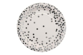 Silver Confetti  - paper plates